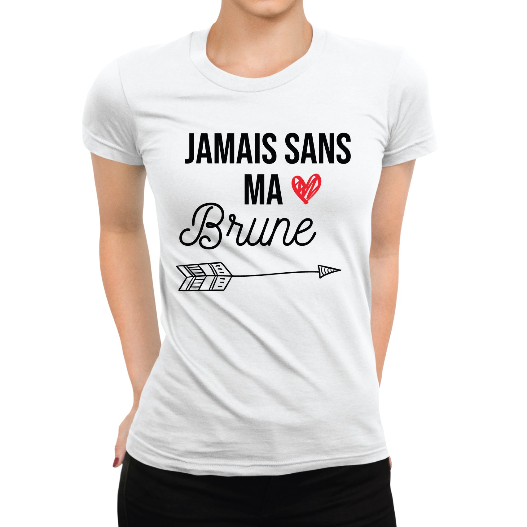 T-shirt femme Jamais sans ma brune - L'atelier Suisse