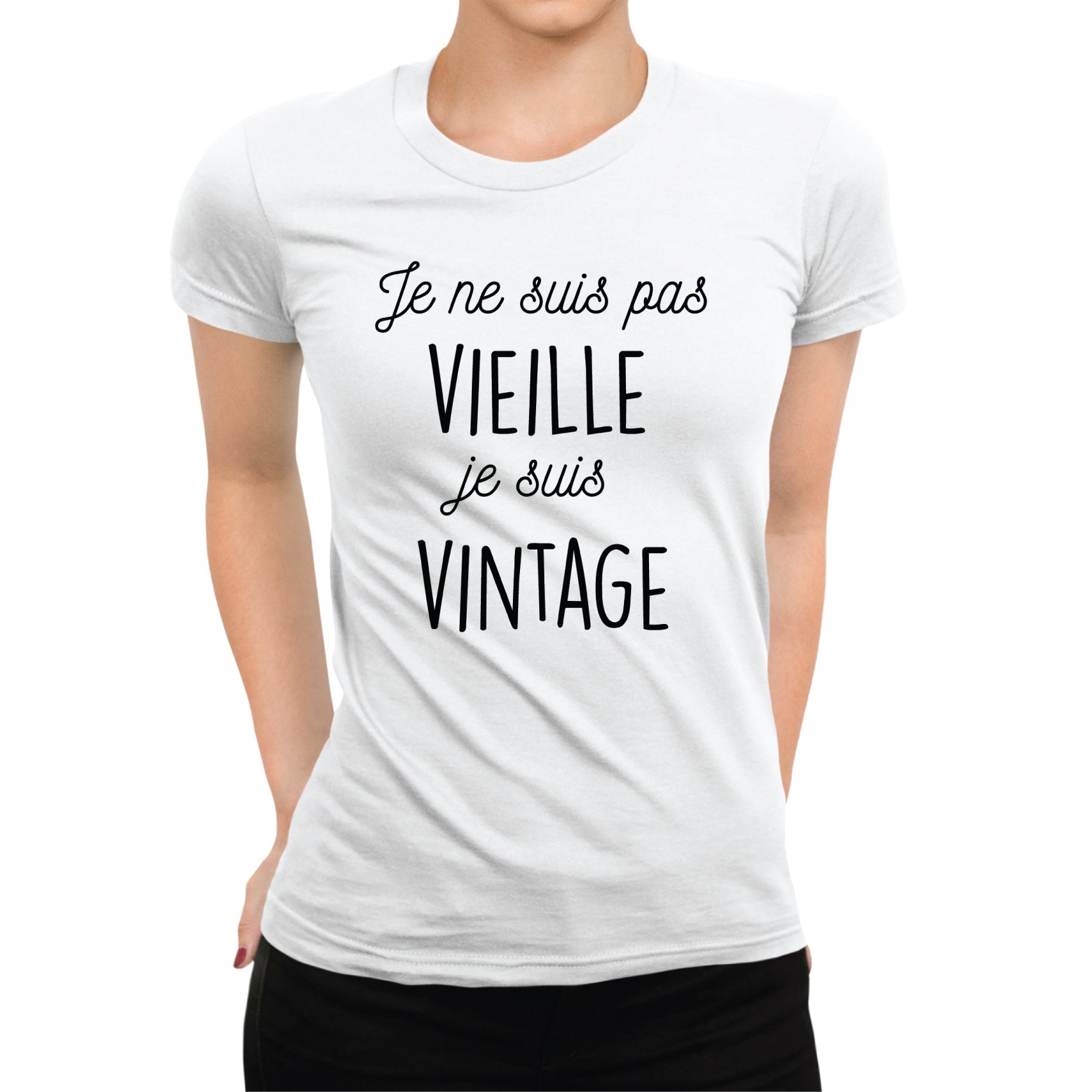 T-shirt femme Je ne suis pas vieille, je suis vintage - L'atelier Suisse