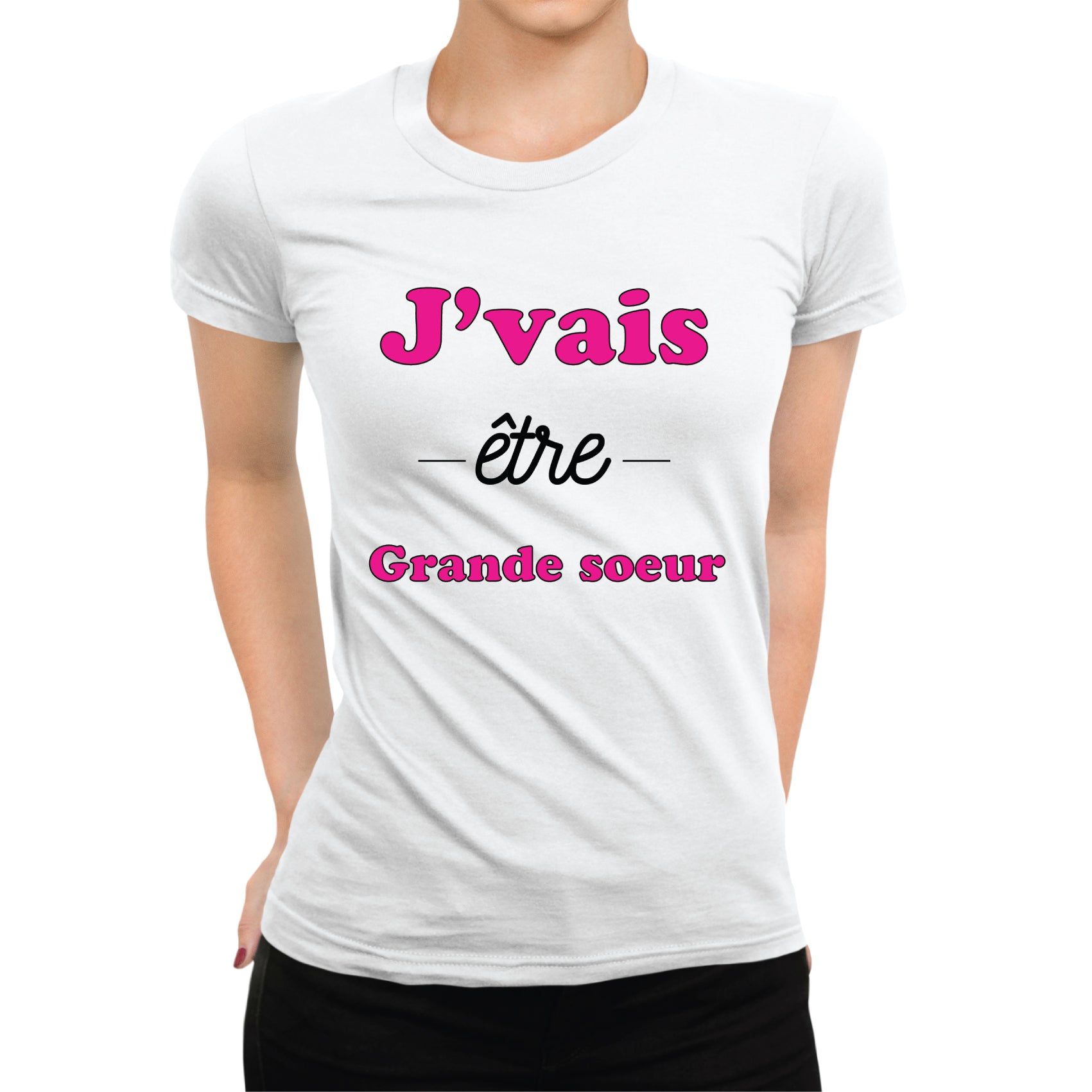 T-shirt femme J'vais être grande soeur - L'atelier Suisse