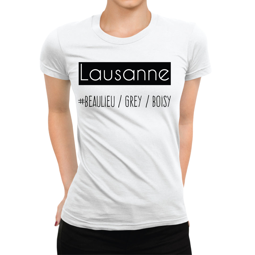 T-shirt-femme-personnalisé Beaulieu Grey Boisy - L'atelier Suisse