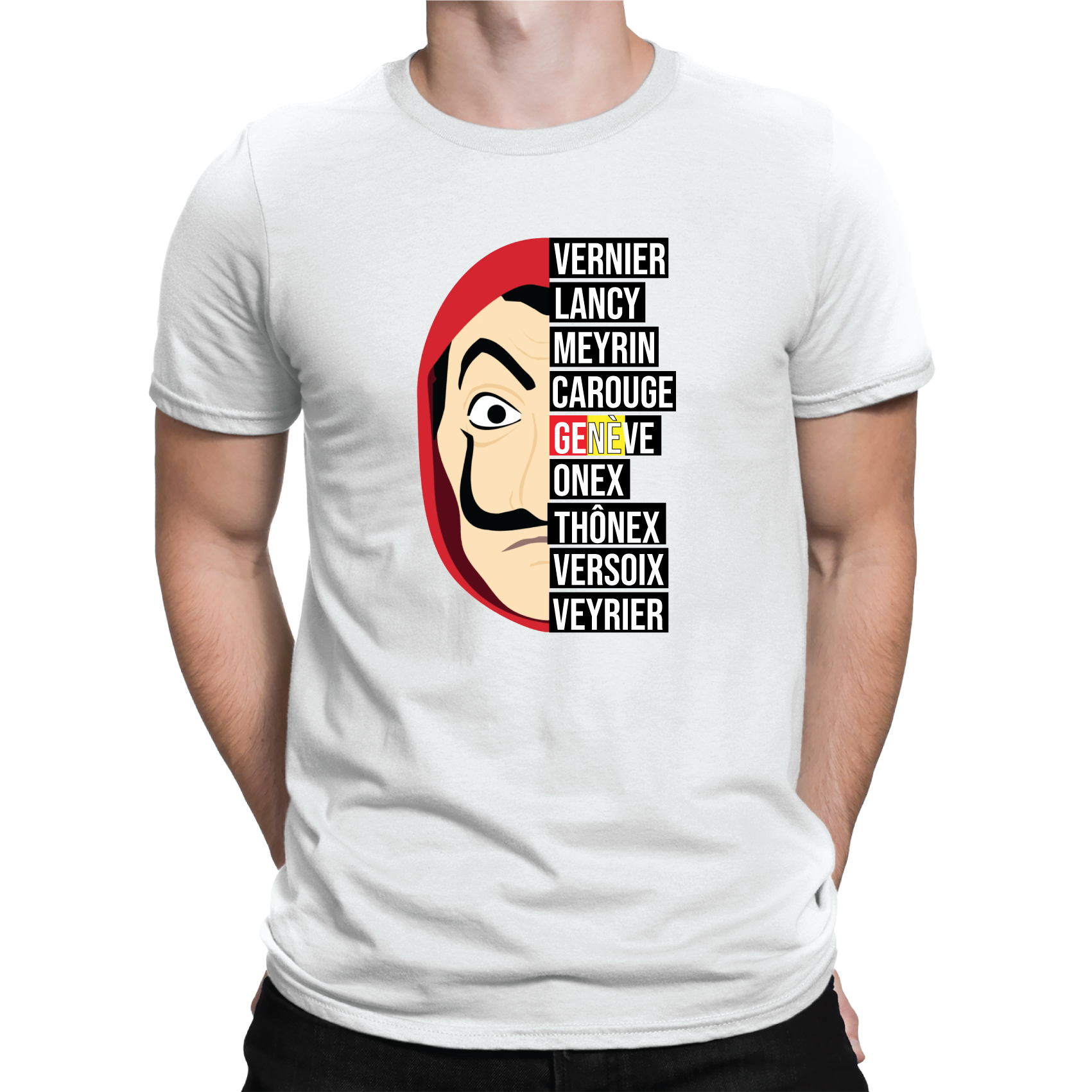 T-shirt homme Casa de Papel canton de Genève - L'atelier Suisse