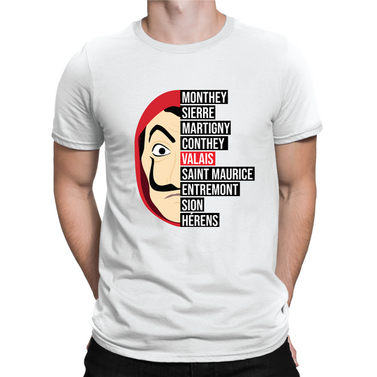 T-shirt homme Casa de Papel canton du Valais - L'atelier Suisse