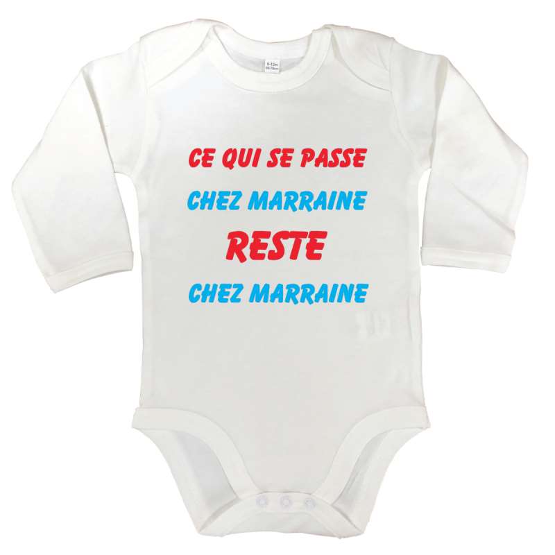 Body manches longues Ce qui se passe chez marraine reste chez marraine