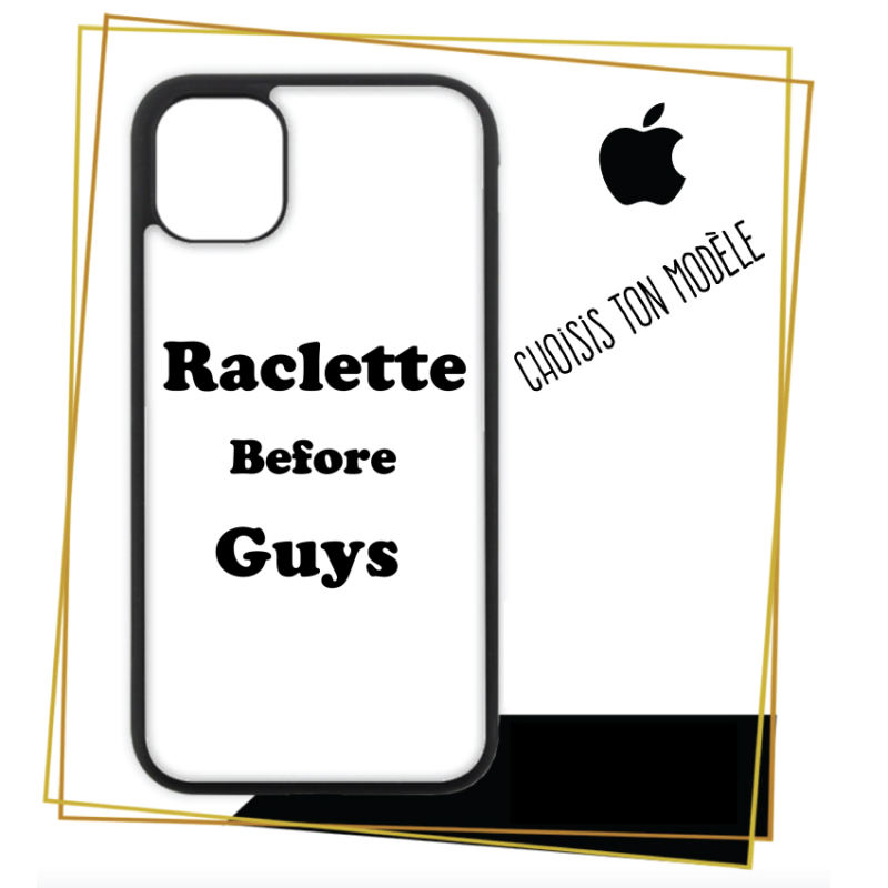 Coque personnalisée Apple Raclette before guys