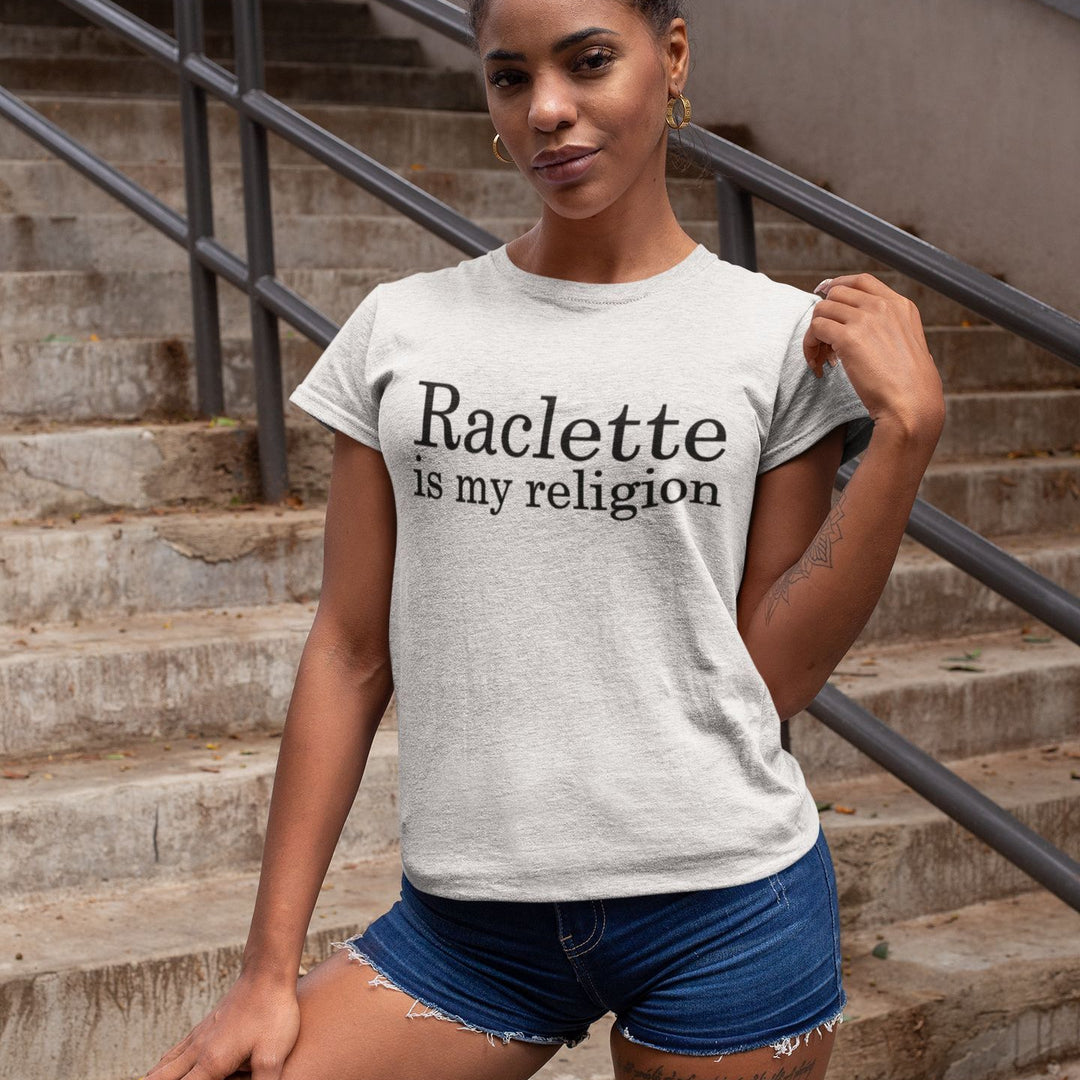 T-shirt femme Raclette is my religion - L'atelier Suisse